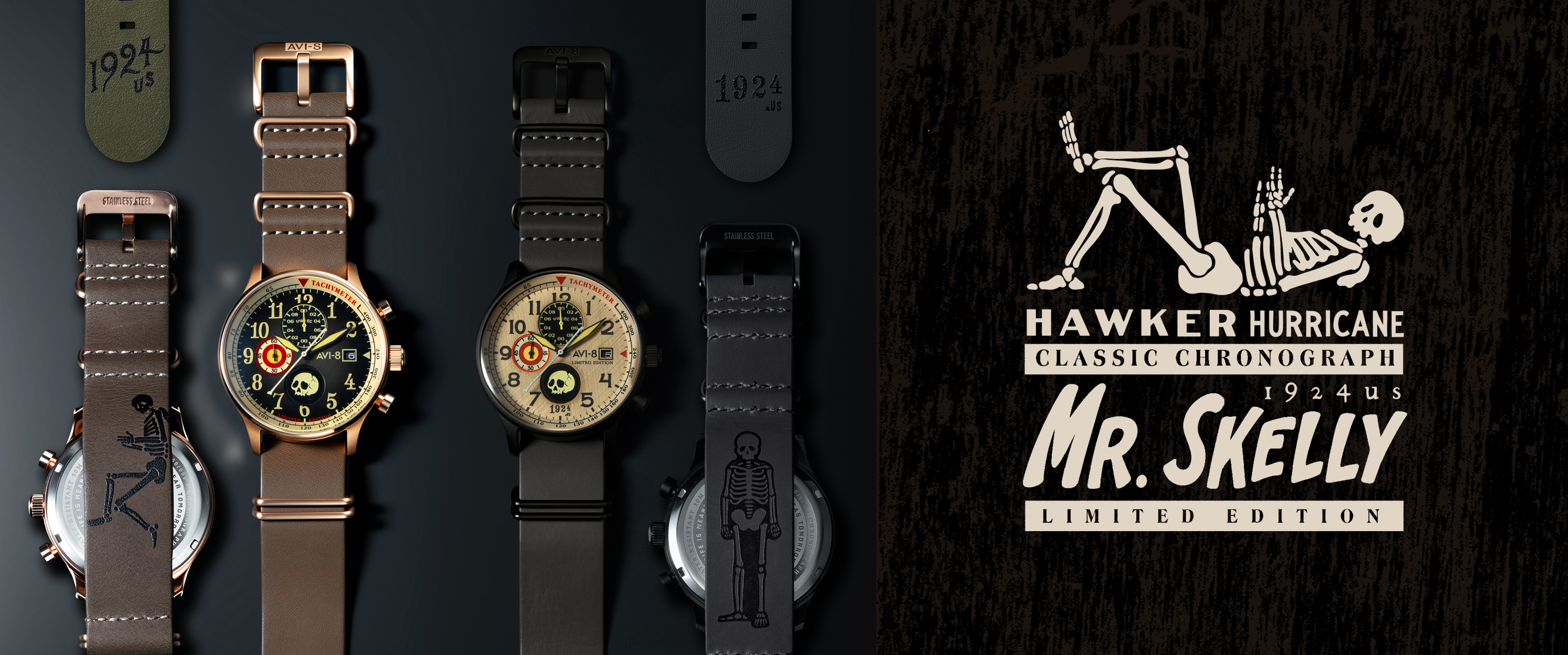 Hawker Hurricane Clássico Cronógrafo 1924 Mr.Skelly - Edição Limitada