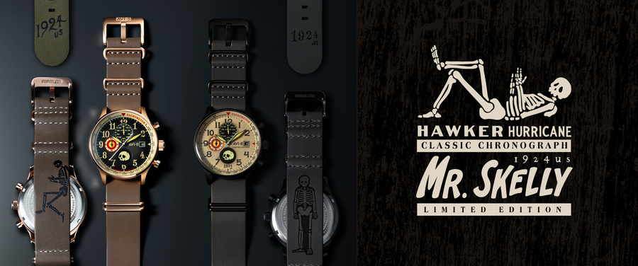 Hawker Hurricane Clássico Cronógrafo 1924 Mr.Skelly - Edição Limitada